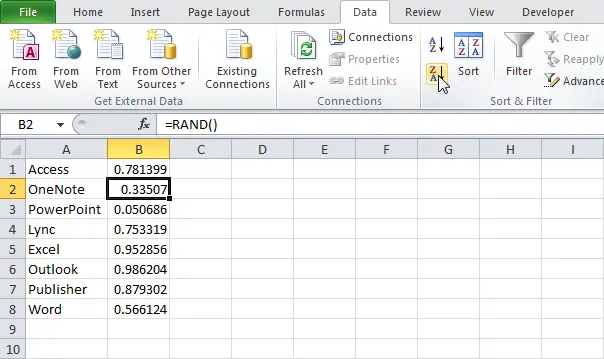 Random List in Excel