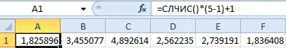 Random number generator in Excel in a range