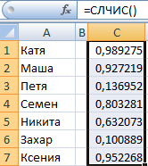 Random number generator in Excel in a range