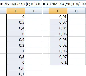 Random number generator in Excel in a range