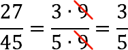 Reduction of common fractions