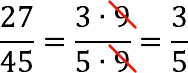 Reduction of common fractions