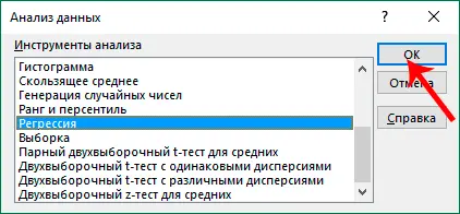 Regression data analysis in Excel