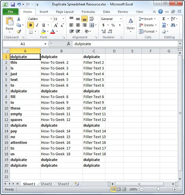 Remove duplicate rows in Excel