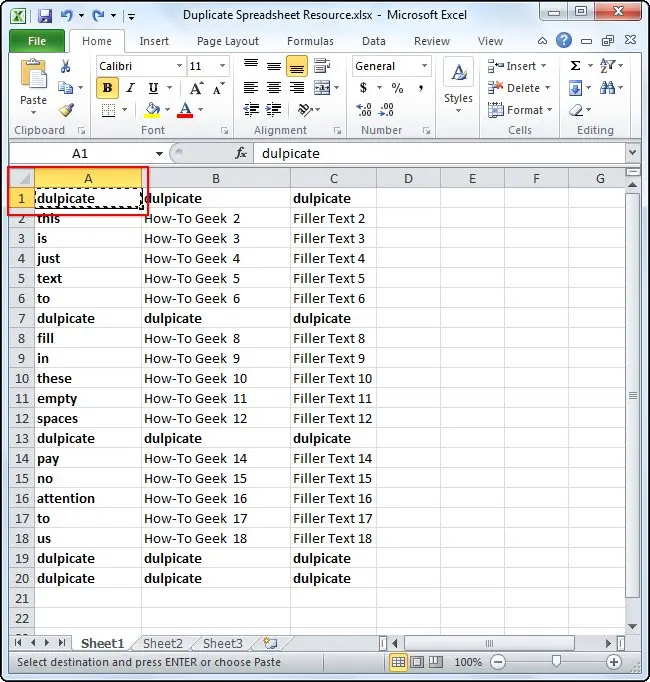 Remove duplicate rows in Excel