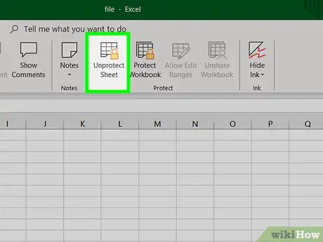 Removing protection from an Excel worksheet and workbook