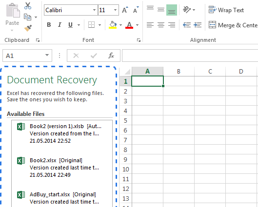 Save and AutoRecover Workbooks in Excel