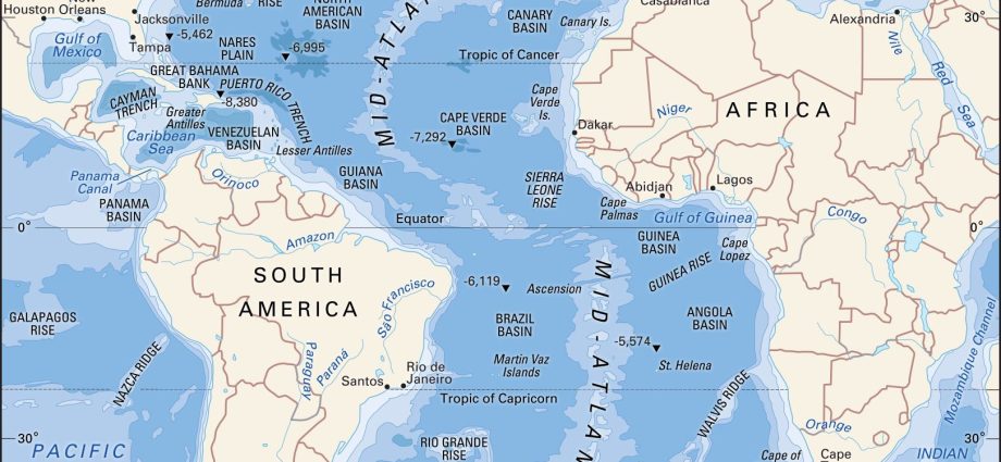 Seas of the Atlantic Ocean: table