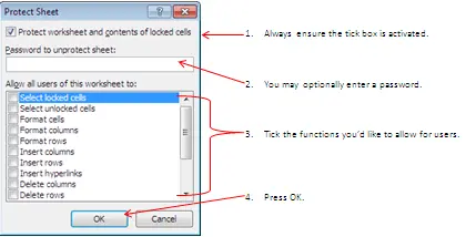 Security settings in Microsoft Excel