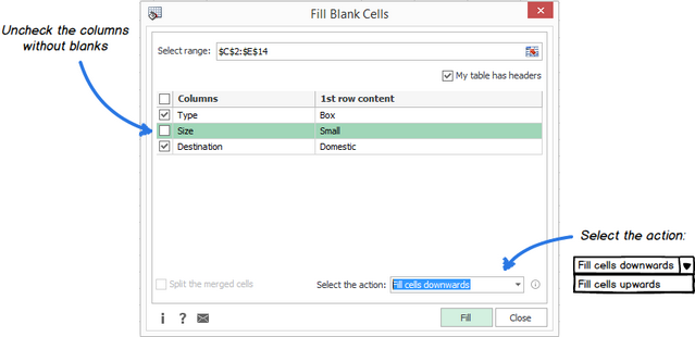 Several easy methods to fill cells without text in Excel