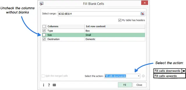 Several easy methods to fill cells without text in Excel