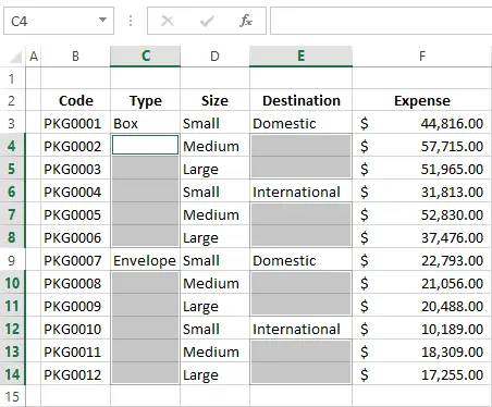 Several easy methods to fill cells without text in Excel