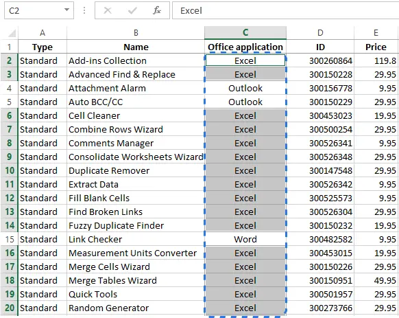 Several easy methods to fill cells without text in Excel