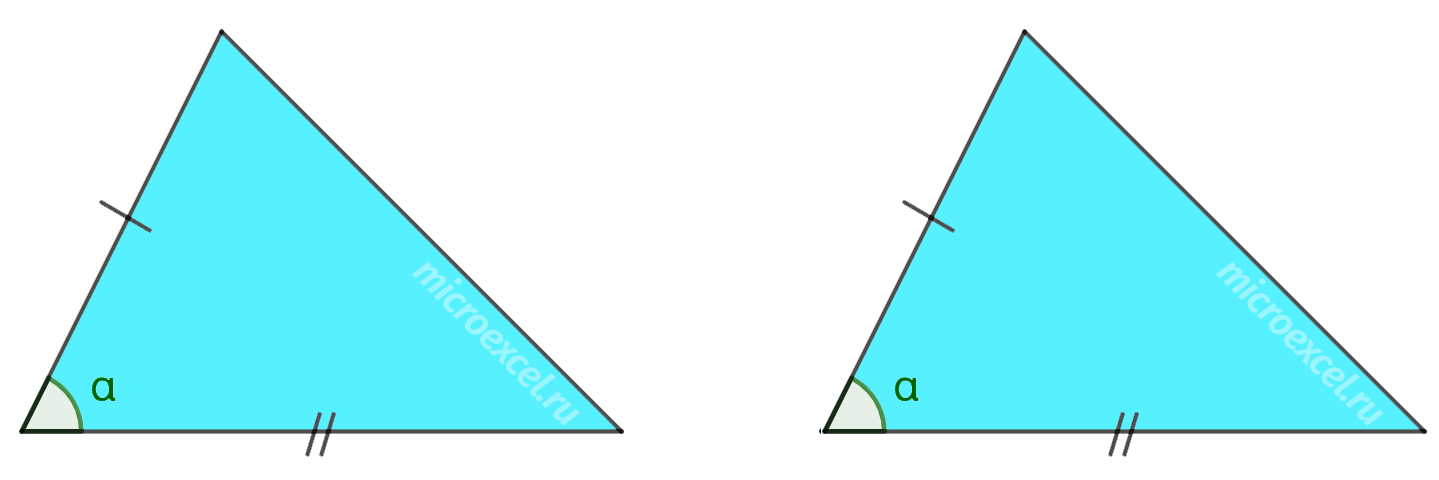 Signs of equality of triangles