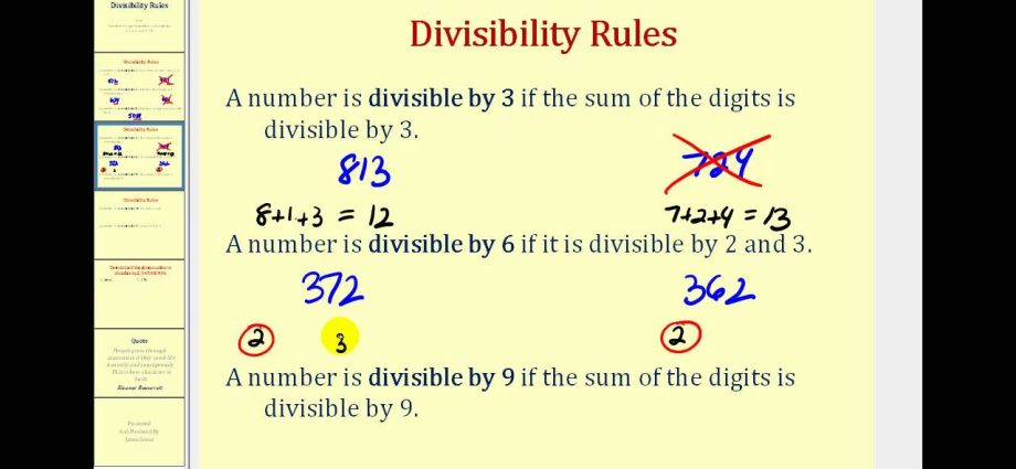 Sinais da divisibilidade dos números