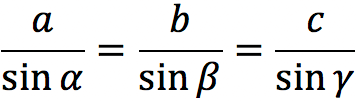 Sine theorem for a triangle: formula and tasks