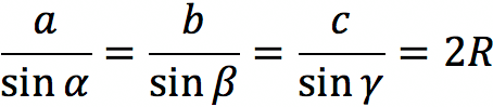 Sine theorem for a triangle: formula and tasks