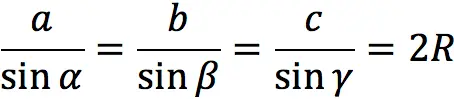 Sine theorem for a triangle: formula and tasks