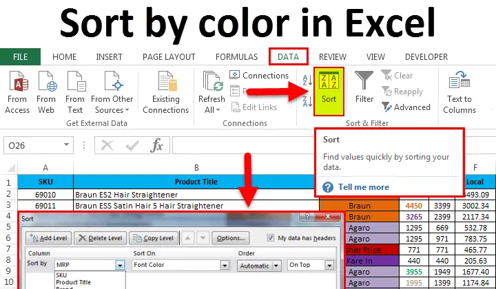 Sort by color in Excel