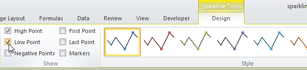 Sparklines in Excel