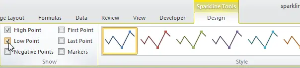 Sparklines in Excel