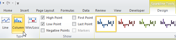 Sparklines in Excel