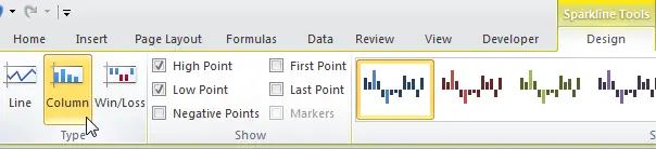 Sparklines in Excel