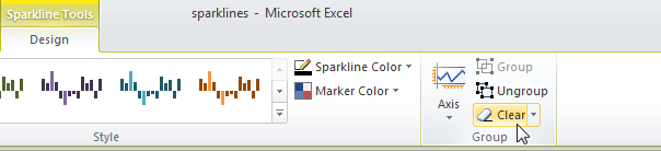 Sparklines in Excel