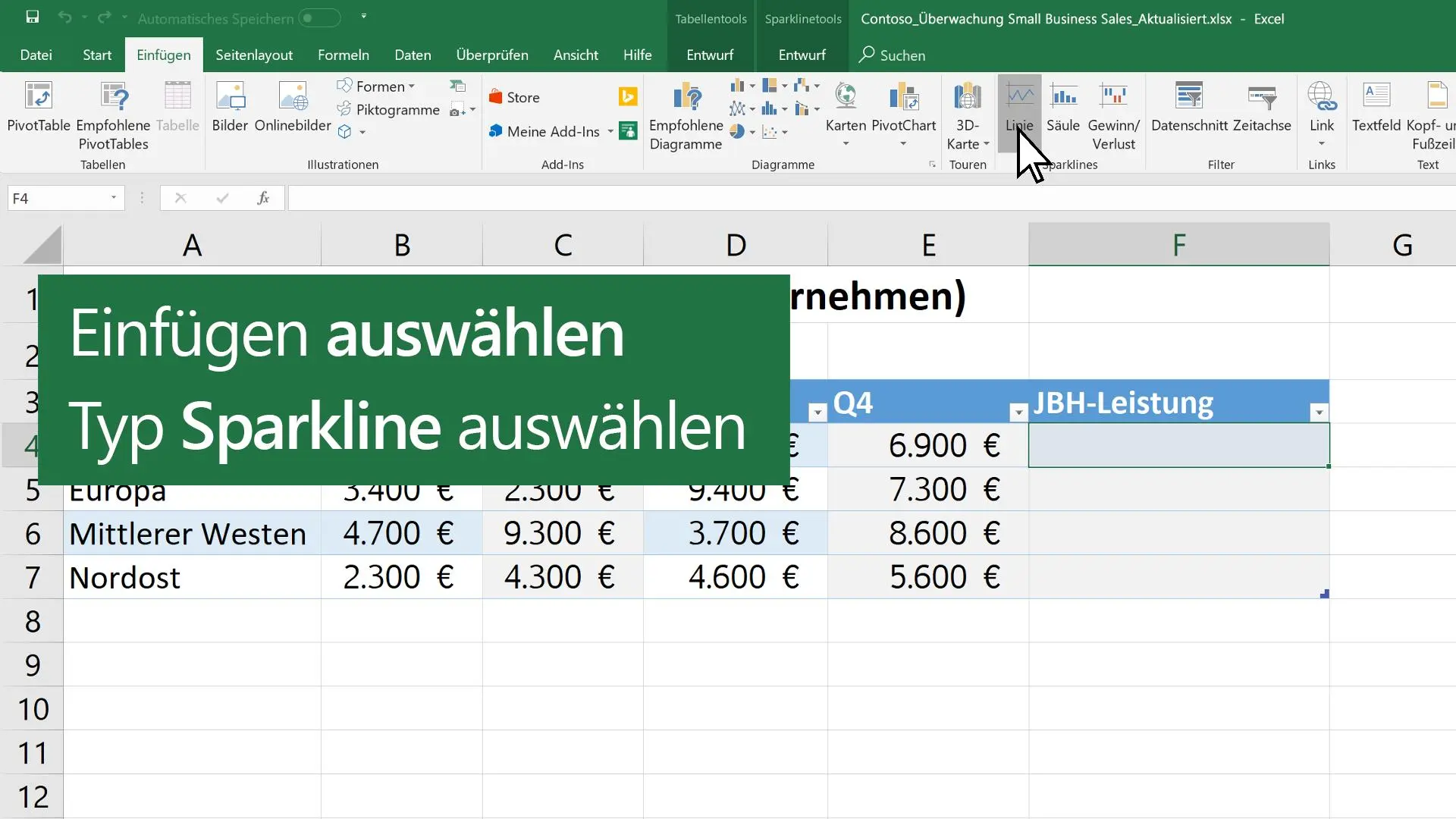 Sparklines in Microsoft Excel