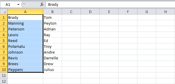 Split text by columns in Excel