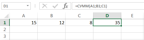 Sum in Excel using the SUM and SUMIF functions