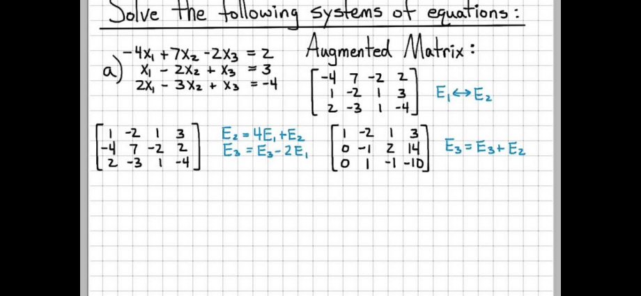Sistema di equazioni algebriche lineari