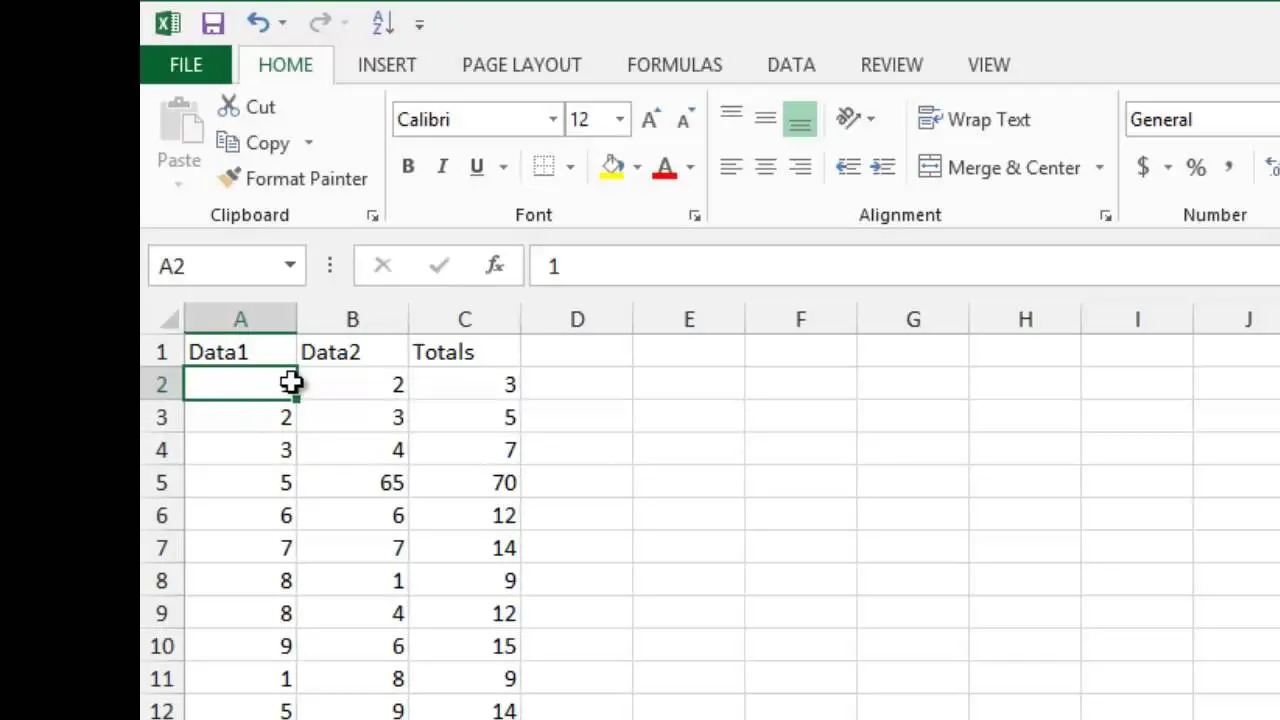 Table selection lesson in Excel