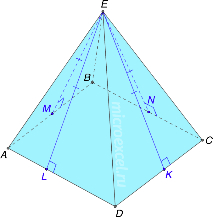 The main properties of the pyramid