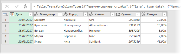 Transforming a column into a table