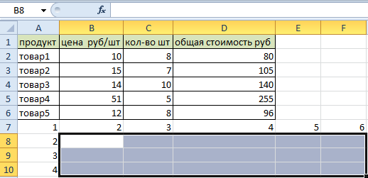 Transpose Function in Excel