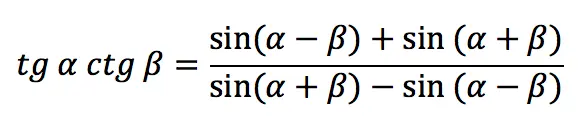 Trigonometric function: Tangent of an angle (tg)