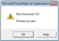 Types of errors in VBA