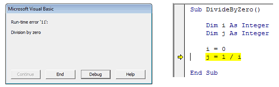 Types of errors in VBA