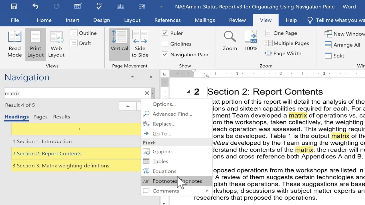 Use the Navigation Pane in Word to Easily Reorganize Documents