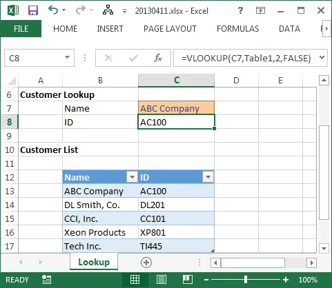 Using the VLOOKUP function in Excel: Fuzzy Match