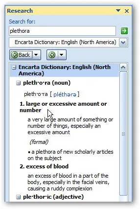 Using thesaurus and dictionary in Word for better writing