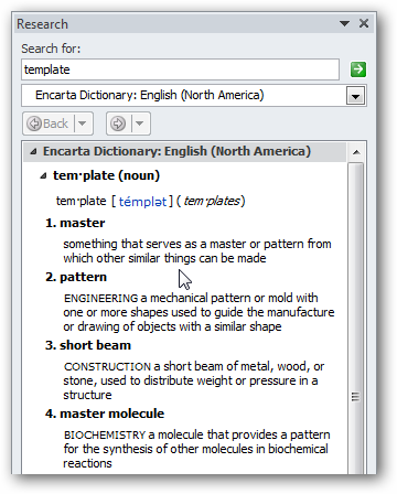 Using thesaurus and dictionary in Word for better writing