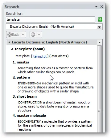 Using thesaurus and dictionary in Word for better writing