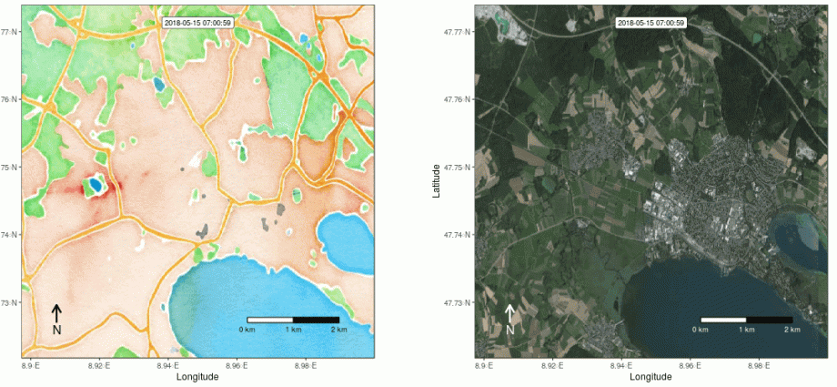 Visualization of movement along the route