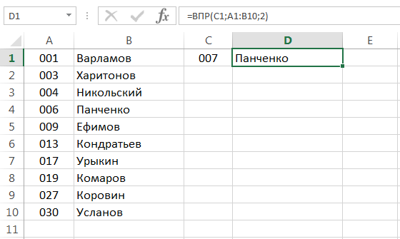 VLOOKUP function in Excel with simple examples