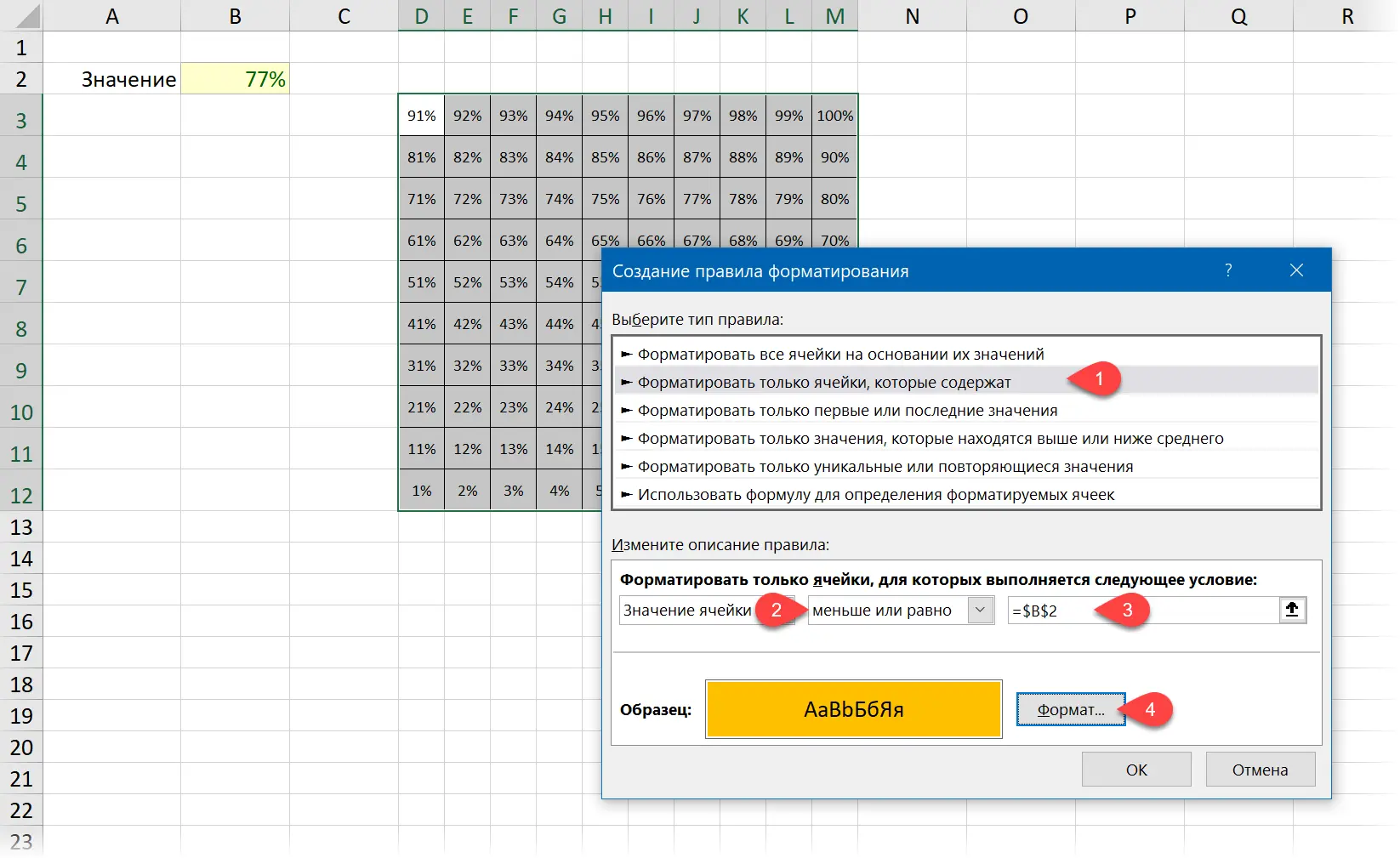 Waffle Chart in Excel