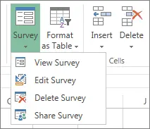 Web survey using Excel and OneDrive