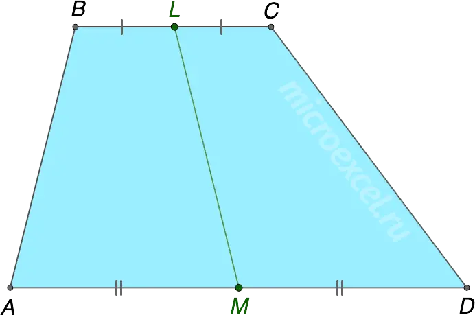 What is the median line of the trapezoid