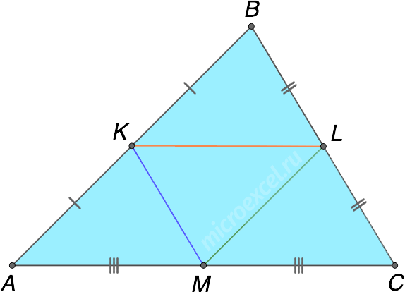 What is the middle line of a triangle